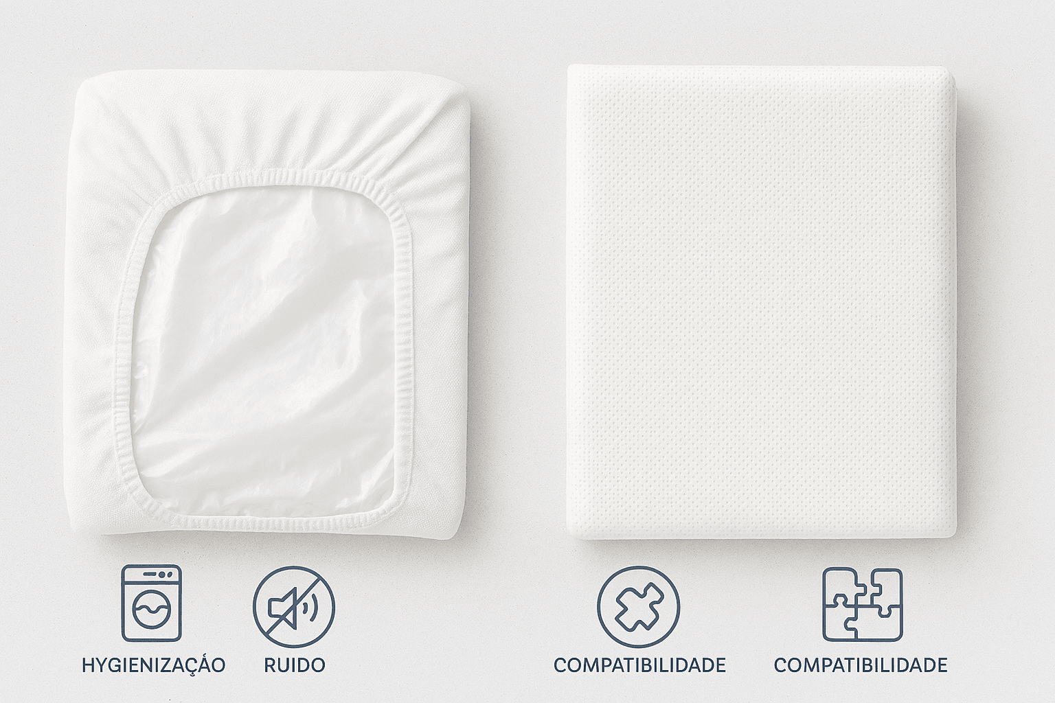 Imagem actual: Velfont Protetor Colchão Impermeável vs Protetor Colchão Respirável — comparação para proteção e ventilação