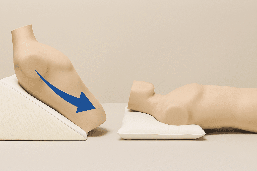 Almofada Cunha Anti‑Refluxo vs Normal