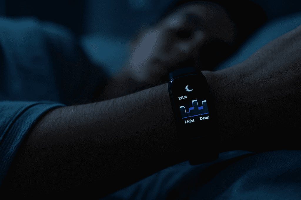 Imagem actual: Duas pulseiras de fitness, Fitbit Charge 6 e Xiaomi Mi Band 8, a exibir dados de sono nos seus ecrãs