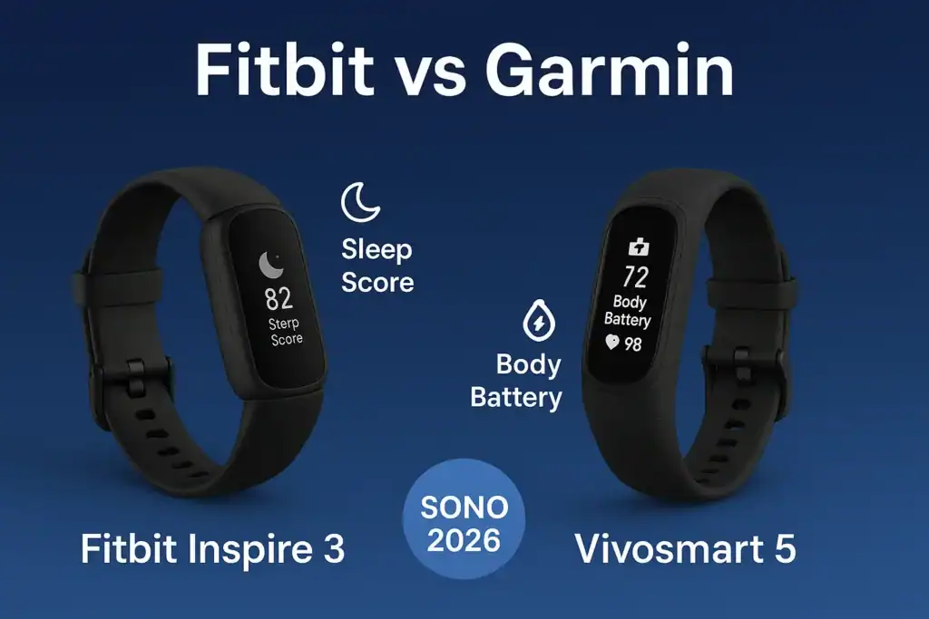 Imagem actual: fitbit inspire 3 vs garmin vivosmart 5