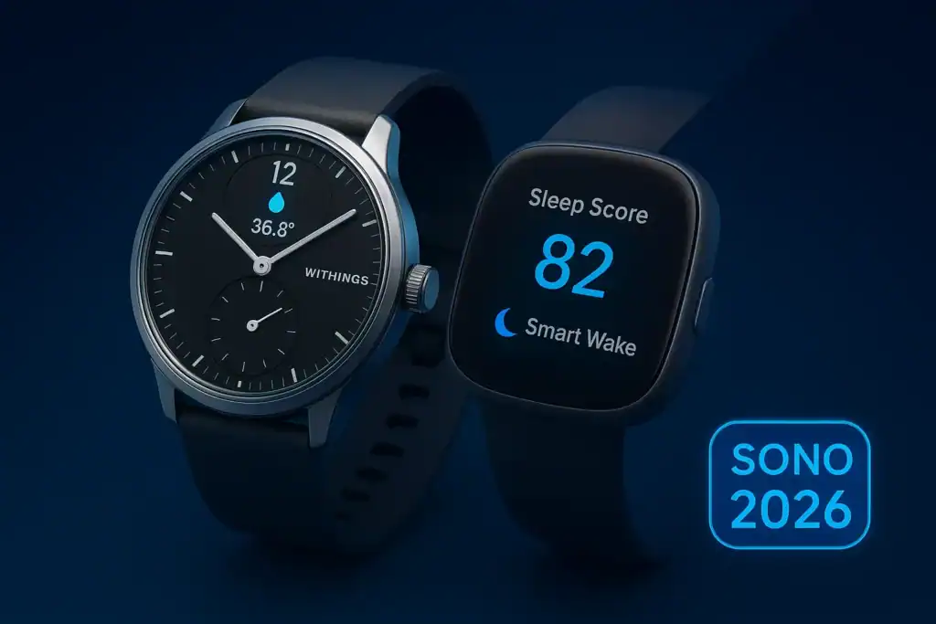 Imagem actual: withings scanwatch 2 vs fitbit versa 4